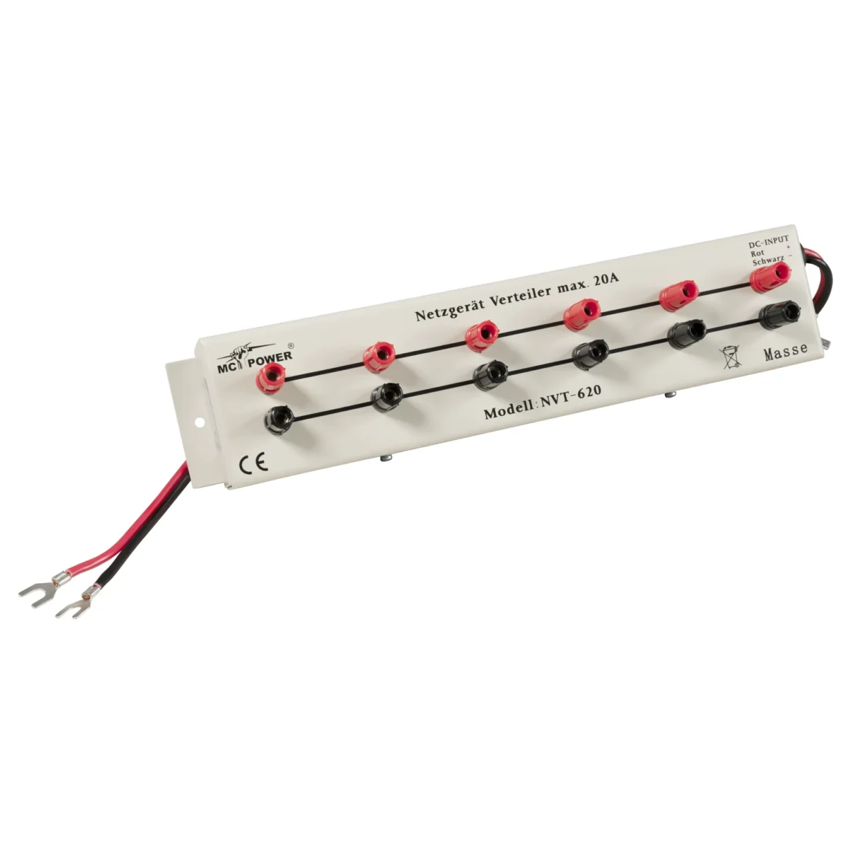 Netzgerät-Verteilerleiste McPower "NVT-620", 1x ein, 6 Ausgänge, 20 A max., DC – Bild 2