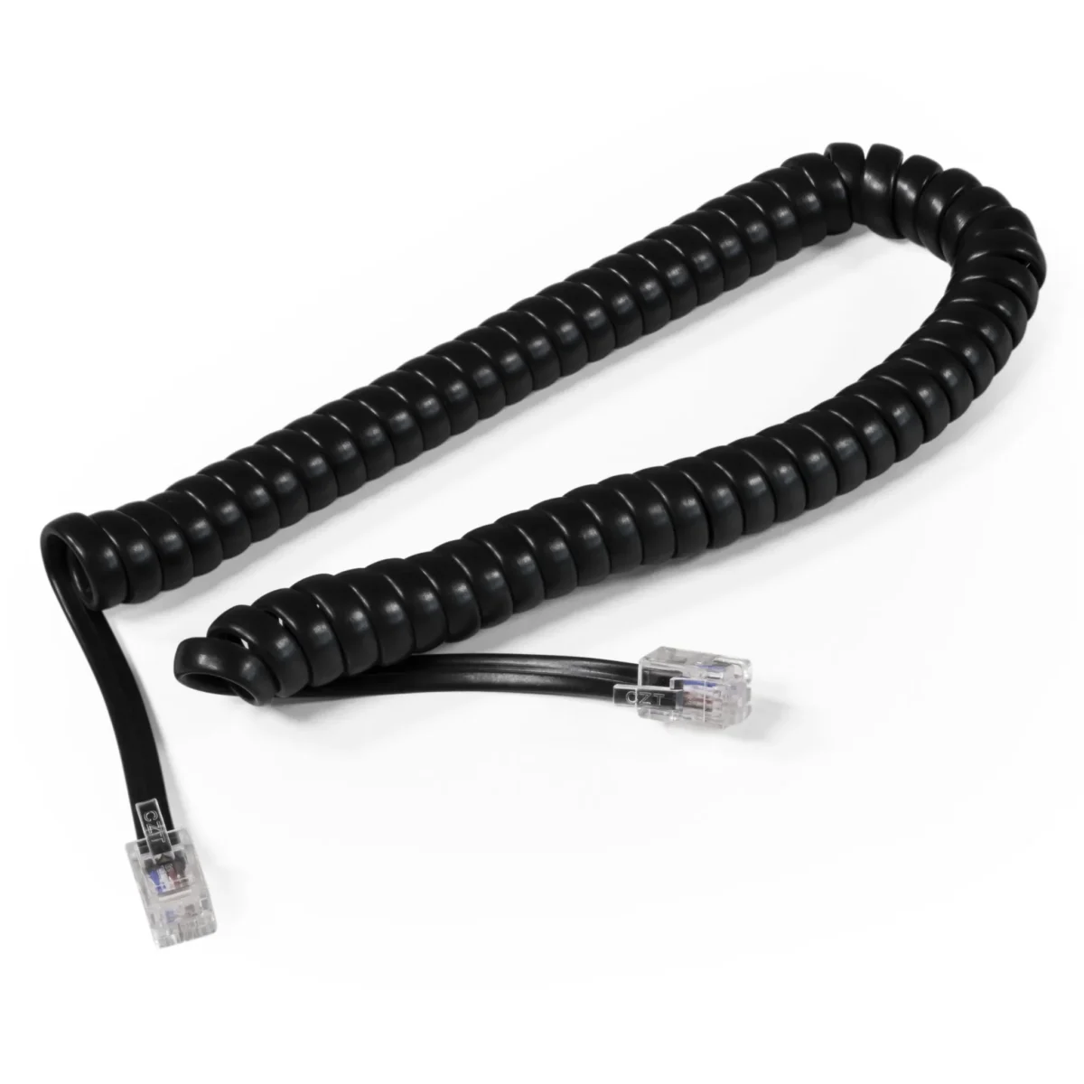 Telefonhörer-Spiralkabel McPower, RJ10-Stecker (4P4C) > RJ10-Stecker (4P4C), 2m – Bild 1