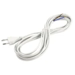 Euro-Netzkabel McPower mit blanken Enden Länge 5,0m, 2x0,75 mm², weiß – Bild 2