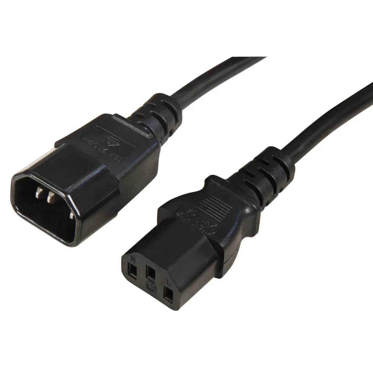 Netz-Verlängerungskabel, 1,8 m Kaltgeräte-Stecker/Kupplung, schwarz – Bild 1