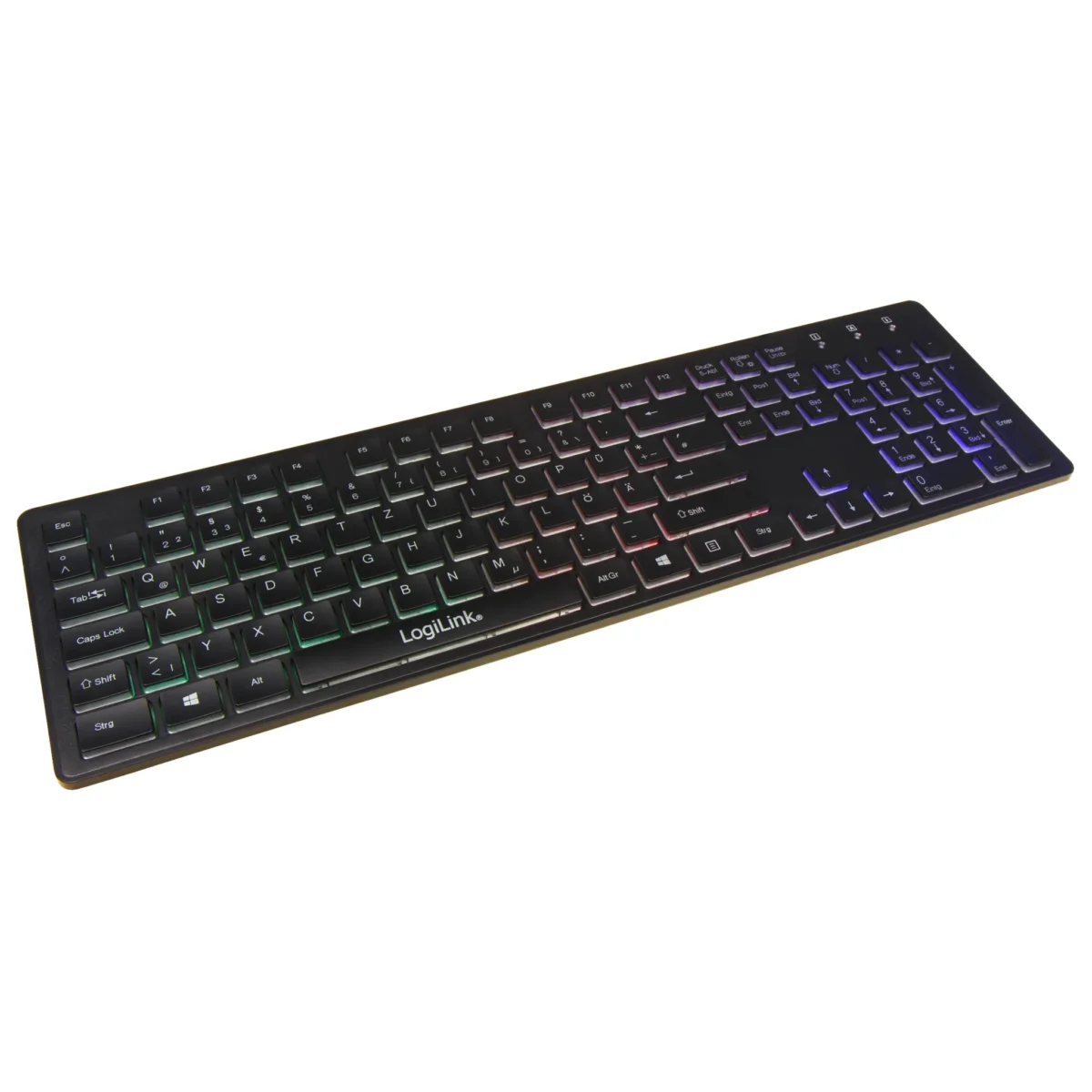 Tastatur "Rainbow" LogiLink, beleuchtet, schwarz, USB – Bild 1