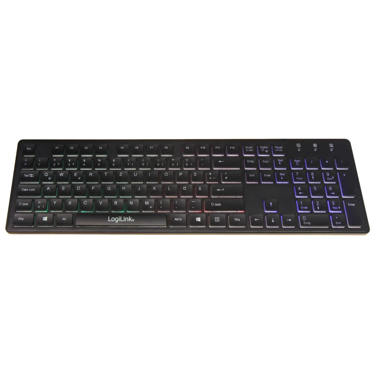 Tastatur "Rainbow" LogiLink, beleuchtet, schwarz, USB – Bild 2