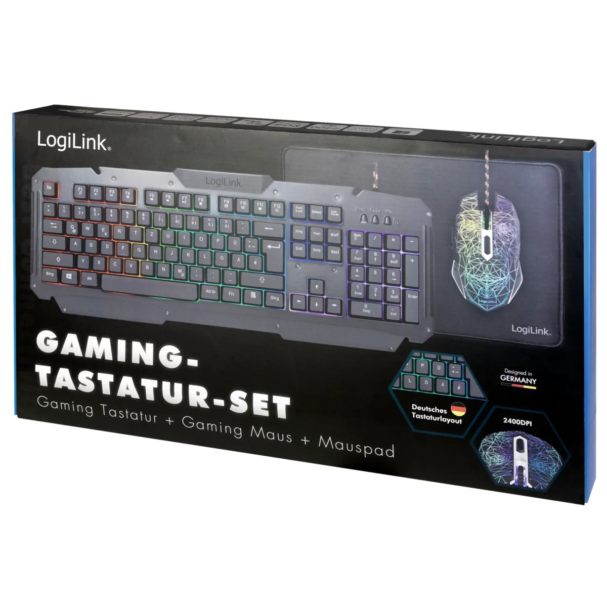 PC Gaming Set, Tastatur, Maus und Mauspad, LED Beleuchtung, – Bild 5