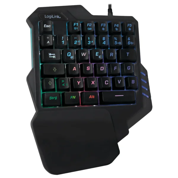 Gaming Tastatur, Einhand Keyboard, schwarz, LED Beleuchtung