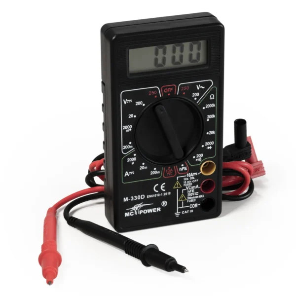 Digitalmultimeter McPower "M-330D" schwarz, 3½-stellig, akustischer Durchgangsprüfer