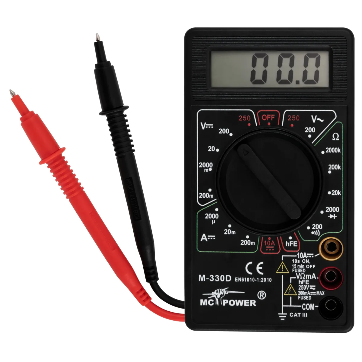 Digitalmultimeter McPower "M-330D" schwarz, 3½-stellig, akustischer Durchgangsprüfer – Bild 2