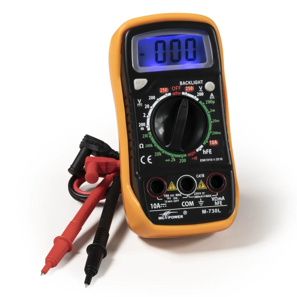 Digitalmultimeter McPower "M-730L", DataHold-Funktion, Beleuchtung – Bild 1