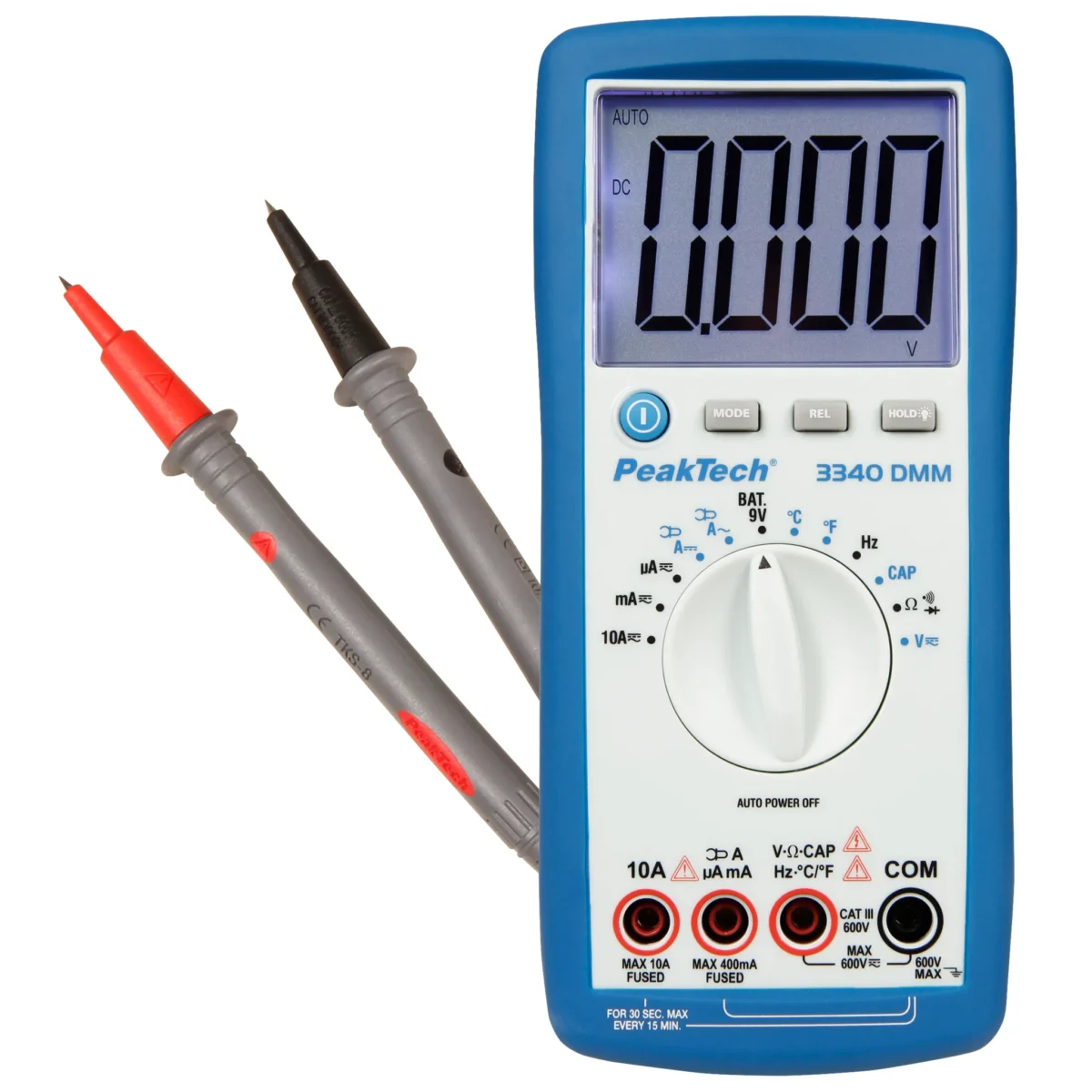 Digital-Multimeter PeakTech "P3340", 4000 Counts, 600V AC/DC, 10A AC/DC, Auto-Range – Bild 1