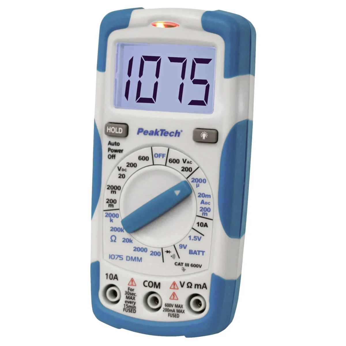 Digitalmultimeter PeakTech "P1075", 2000 Counts, 600V AC/DC, 10A DC, mit NCV – Bild 2