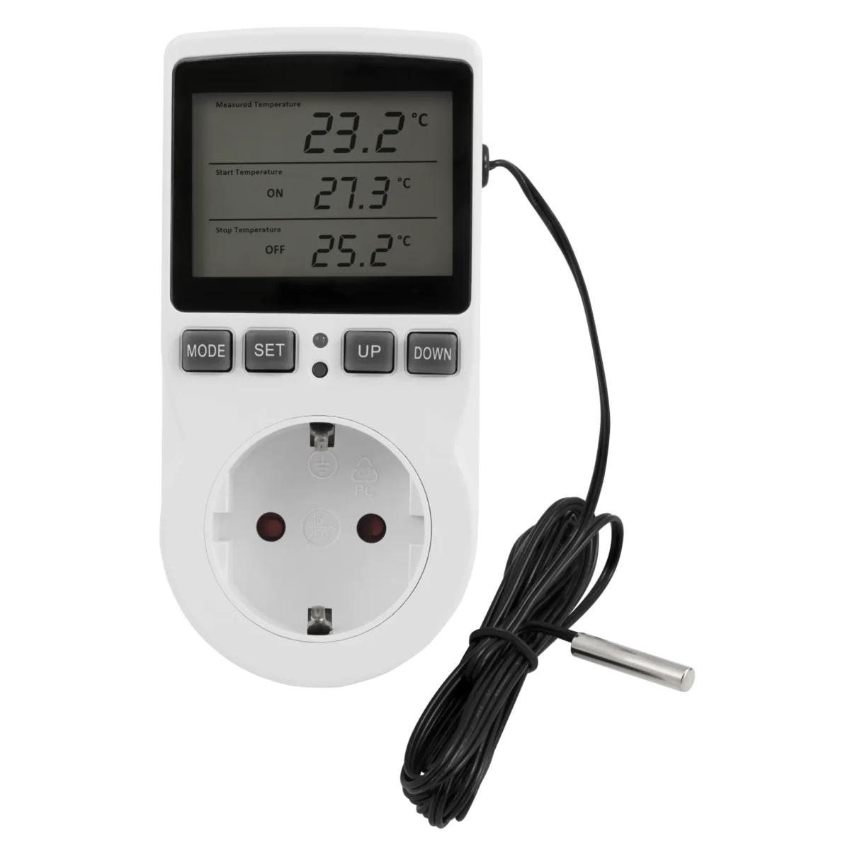 Digitales Steckdosen-Thermostat McPower "TCU-441" -40-120°C, Kabel + Außenfühler – Bild 3