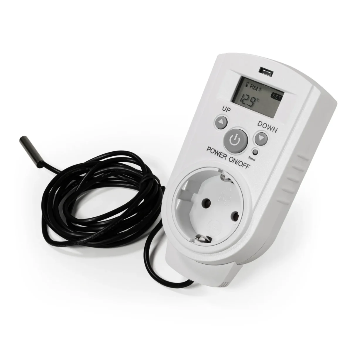 Steckdosen-Thermostat McPower "TCU-540" 5-30°C, Display, Kabel + Außenfühler – Bild 1