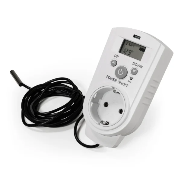 Steckdosen-Thermostat McPower "TCU-540" 5-30°C, Display, Kabel + Außenfühler