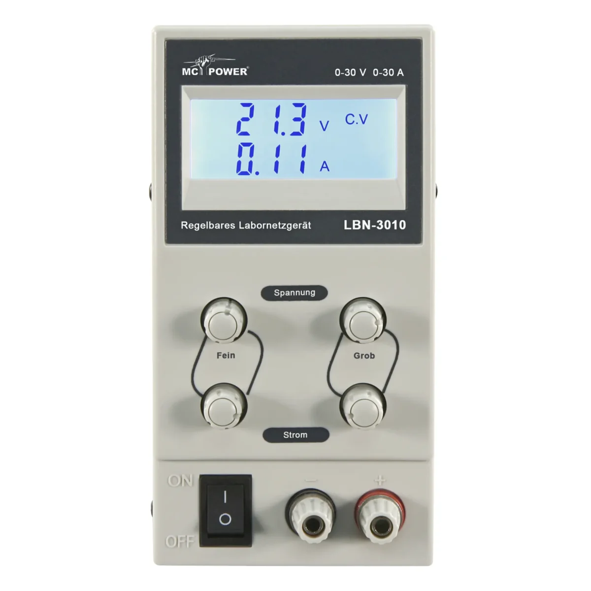 Labornetzgerät McPower "LBN-3010", 0-30V, 0-10A regelbar, LC-Anzeige – Bild 2