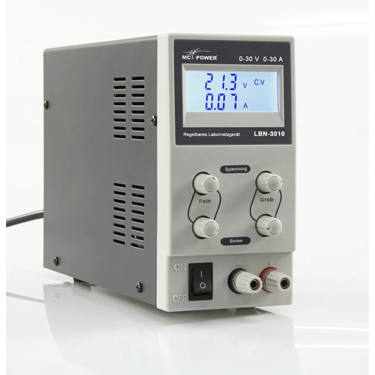 Labornetzgerät McPower "LBN-3010", 0-30V, 0-10A regelbar, LC-Anzeige – Bild 3