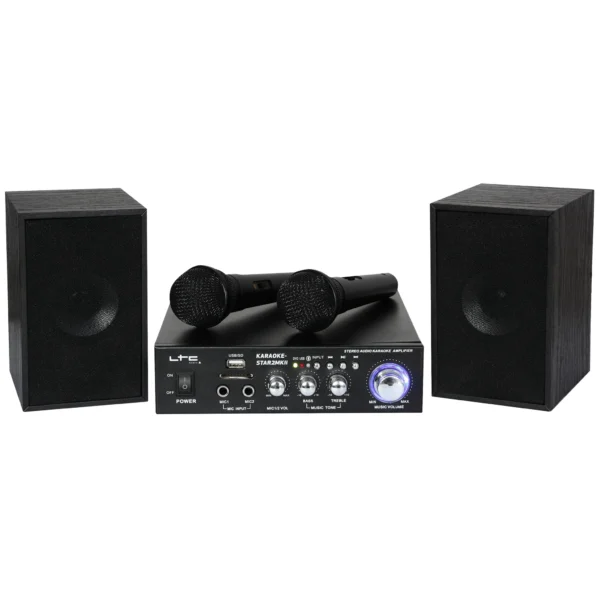 Karaoke-Set LTC "STAR2-MKII" USB/SD, Bluetooth, inkl. zwei Mikrofone und Boxen