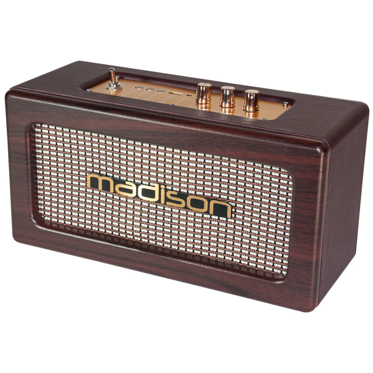 tragbarer Nostalgie Lautsprecher MADISON "FREESOUND-VINTAGE-WD" Bluetooth, Akku – Bild 1
