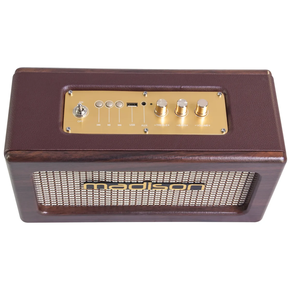 tragbarer Nostalgie Lautsprecher MADISON "FREESOUND-VINTAGE-WD" Bluetooth, Akku – Bild 2