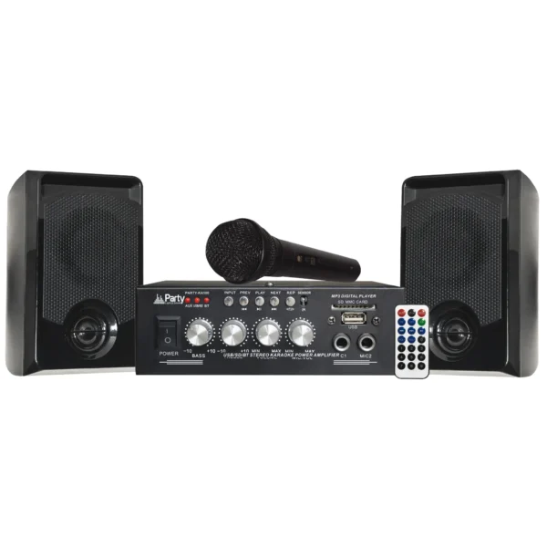 Karaoke-Set PARTY "KA100" USB/SD, Bluetooth, inkl. Mikrofon und Boxen