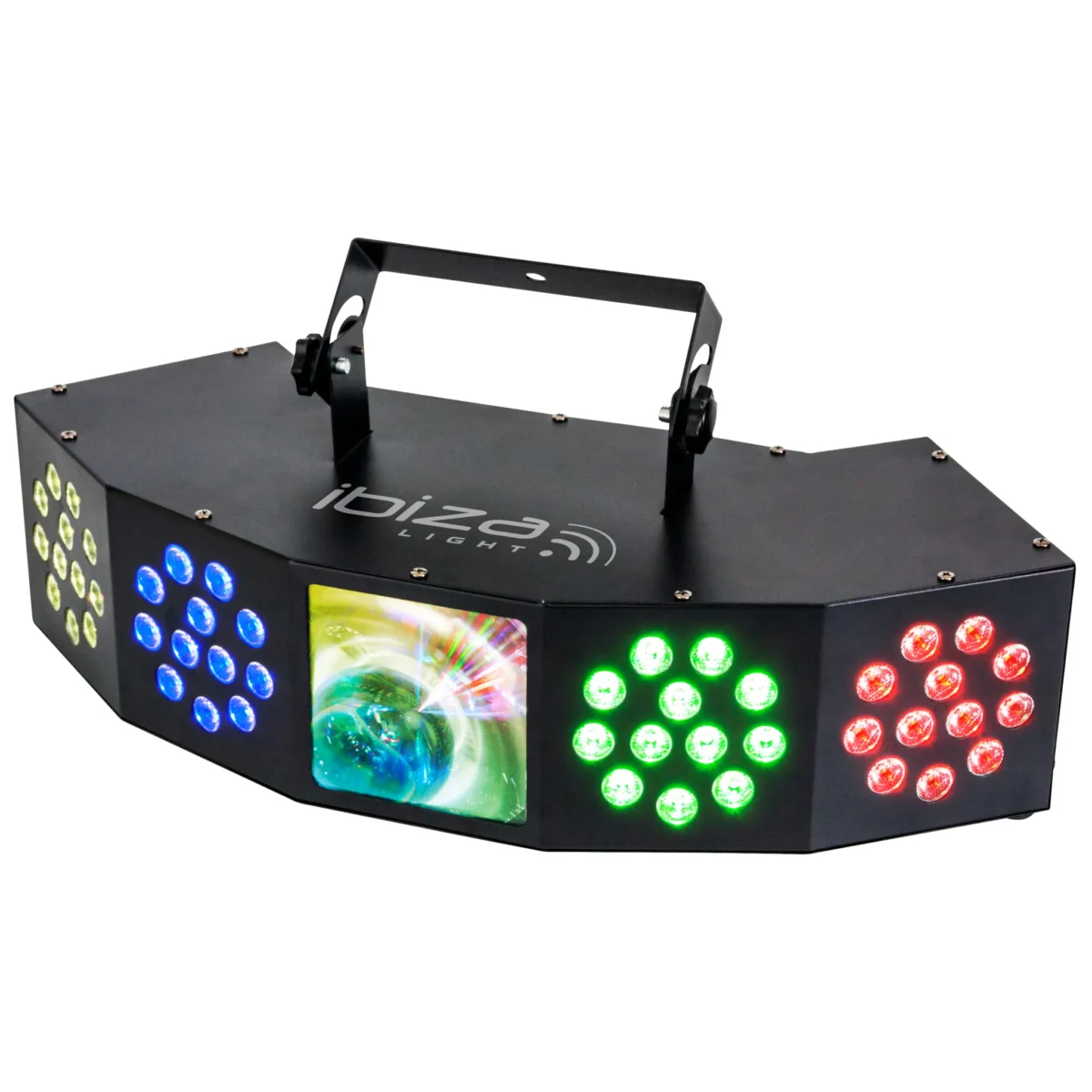 LED-Lichteffekt IBIZA "COMBI-FX4" DMX gesteuert, 3in1 Wash-Moon-Strobe – Bild 1