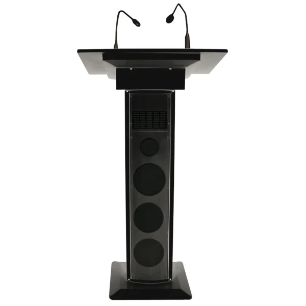 Aktives Konferenz-Rednerpult BST "AMC73-B" 90W, 4 Lautsprecher, 2 UHF-Mikros