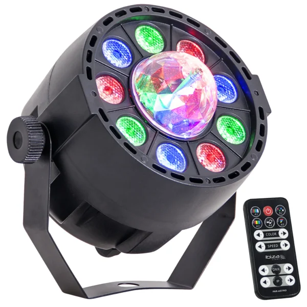 LED-Lichteffekt IBIZA "PAR-ASTRO" 2-in-1 PAR Strahler und Astro-Effekt, 12W