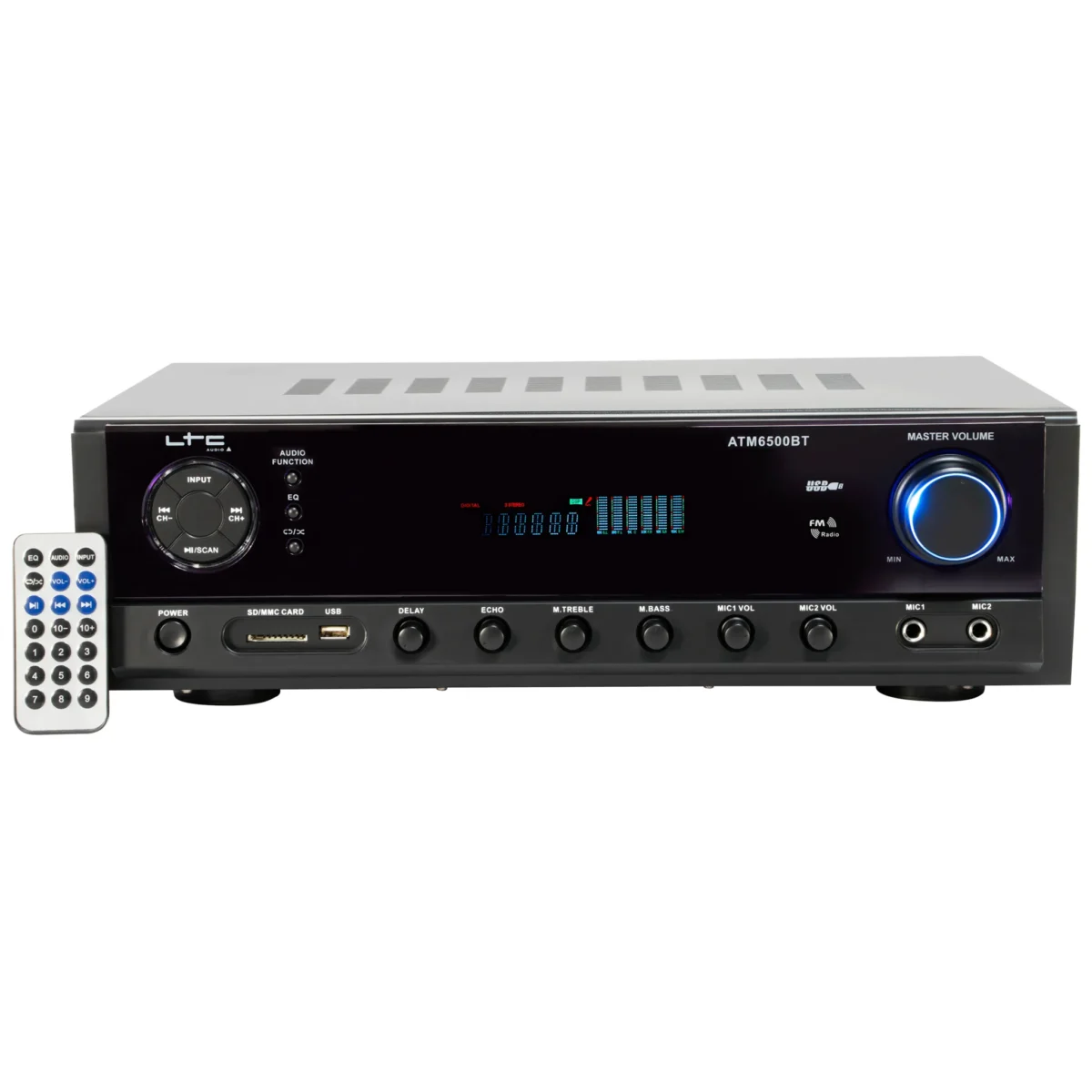 Hi-Fi Stereo Verstärker LTC "ATM6500BT" Bluetooth, Karaoke, 2x50W – Bild 2