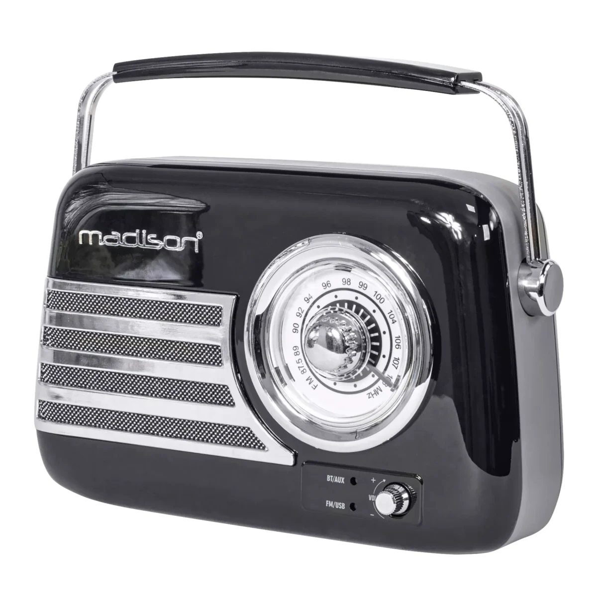 Tragbares Nostalgie Radio "FREESOUND-VR40B" mit Bluetooth, USB & FM 30W, schwarz – Bild 1