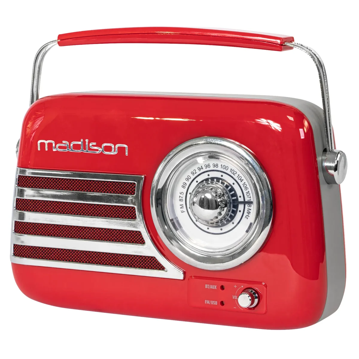 Tragbares Nostalgie Radio "FREESOUND-VR40R" mit Bluetooth, USB & FM 30W, rot – Bild 1