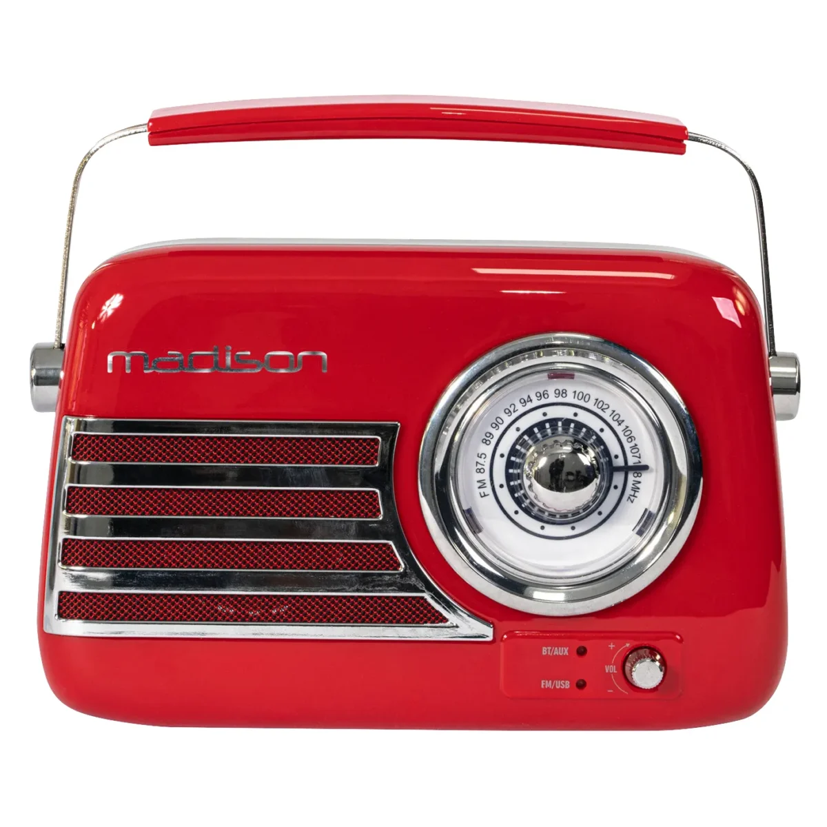 Tragbares Nostalgie Radio "FREESOUND-VR40R" mit Bluetooth, USB & FM 30W, rot – Bild 2