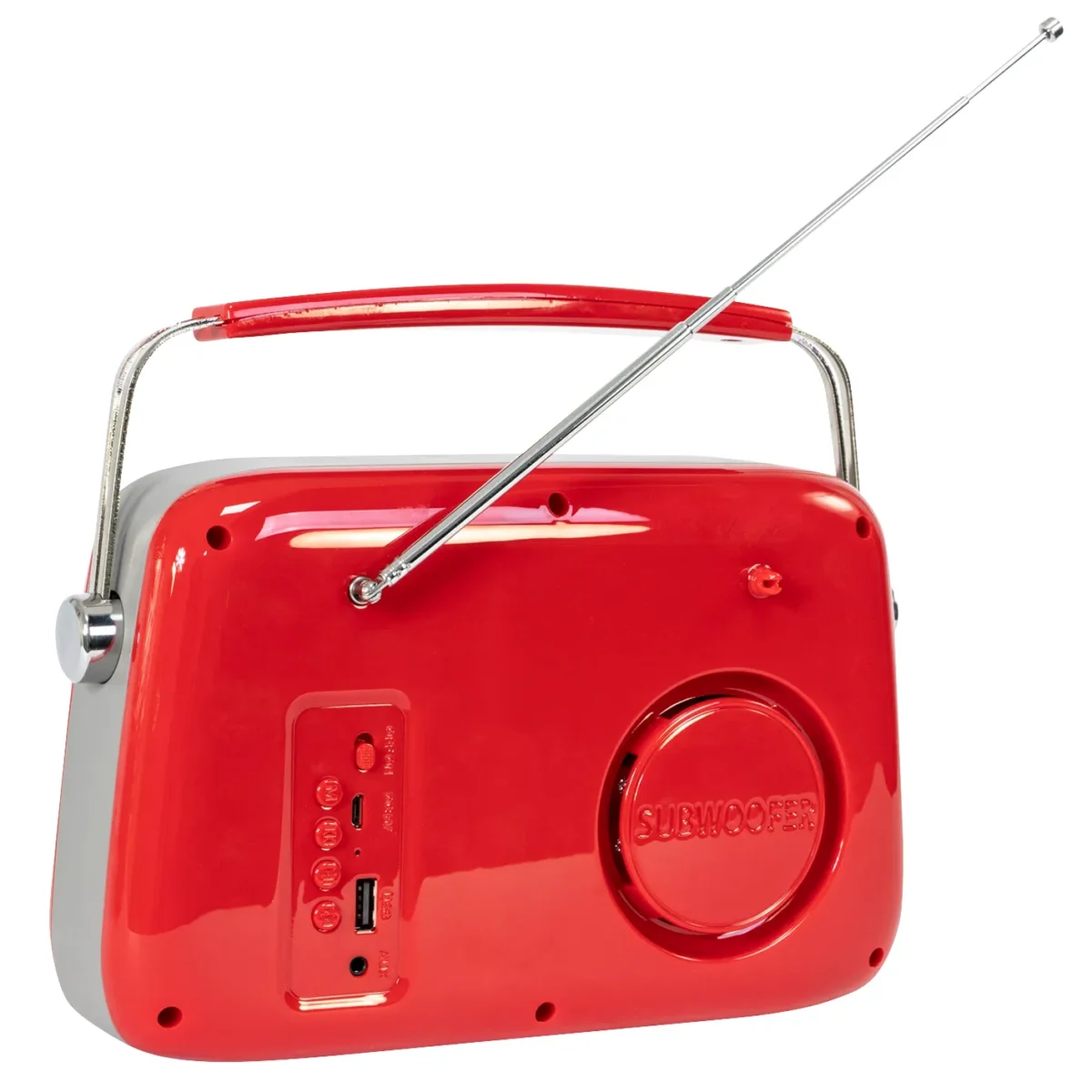 Tragbares Nostalgie Radio "FREESOUND-VR40R" mit Bluetooth, USB & FM 30W, rot – Bild 3