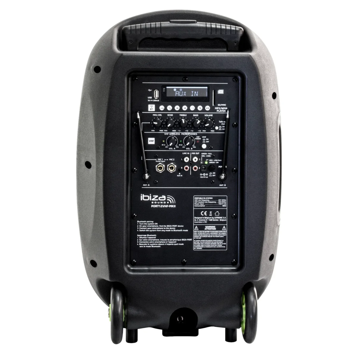 Mobile Beschallungsanlage "PORT12VHF-MKII", Bluetooth,7h Laufzeit, 360x345x560mm – Bild 3