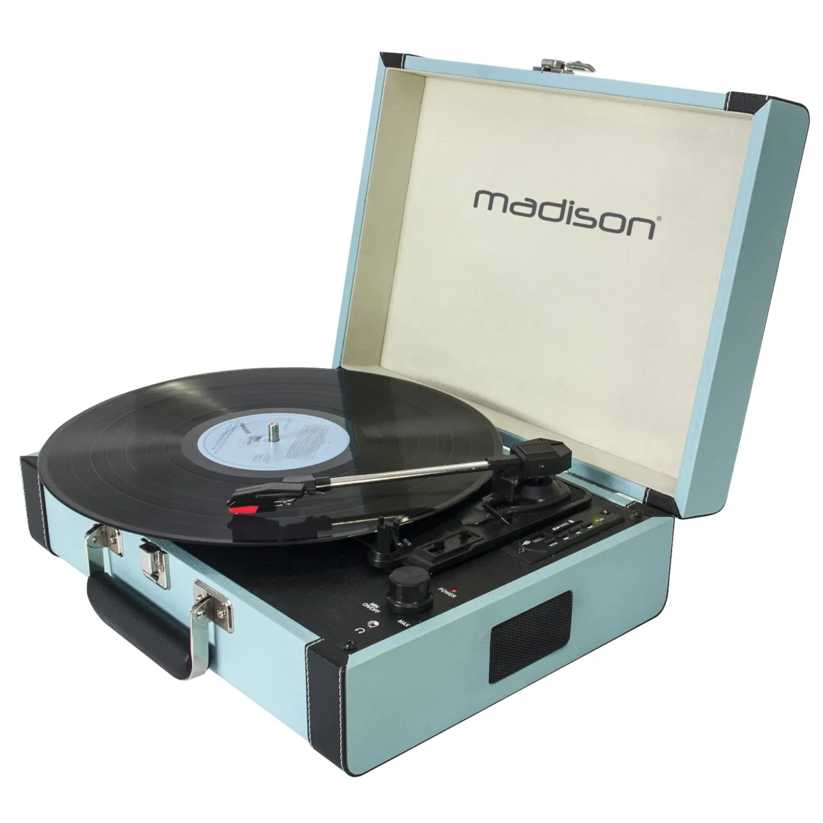 Nostalgie Schallplattenkoffer MADISON "MAD-RETROCASE-BLU", Bluetooth, USB, blau – Bild 2