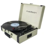 Nostalgie Schallplattenkoffer MADISON "MAD-RETROCASE-CR", Bluetooth, USB, creme – Bild 2