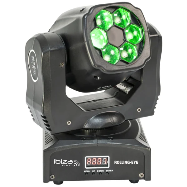 LED-Wash-Effekt-Moving-Head IBIZA "ROLLING-EYE" 6x 12W 4-in-1 CREE LEDs, 120W