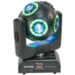 DMX-Moving-Head IBIZA "SATURNE", 4-in-1 RGBW LEDs + 8 Lichtringe