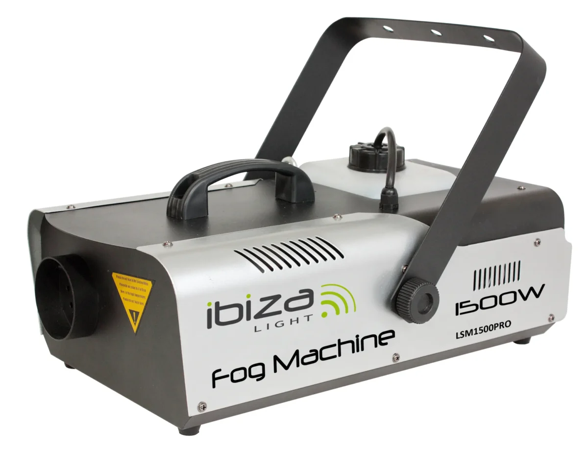 Programmierbare Nebelmaschine IBIZA "LSM1500PRO" 2 Fernbedienungen, DMX, 1500W – Bild 1
