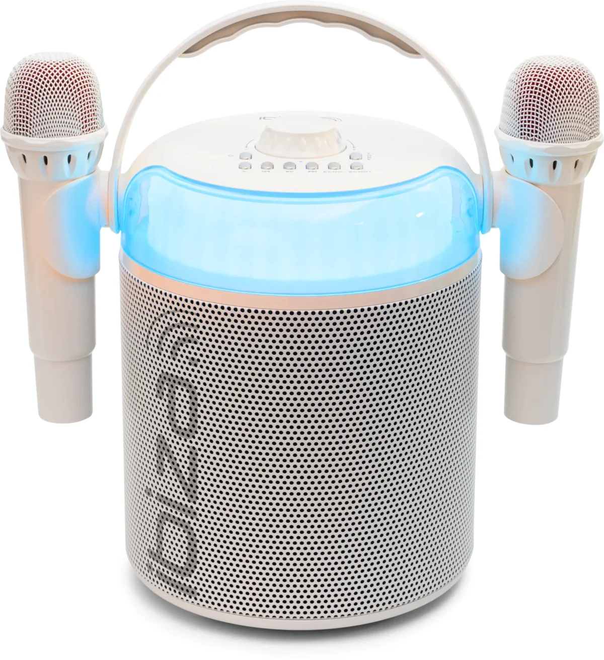 Karaoke-Lautsprecher IBIZA "KARAHOME-WH" Akkubetrieb, Bluetooth, USB, AUX, Koax – Bild 1