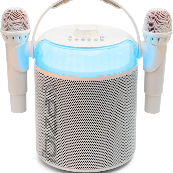Karaoke-Lautsprecher IBIZA "KARAHOME-WH" Akkubetrieb, Bluetooth, USB, AUX, Koax