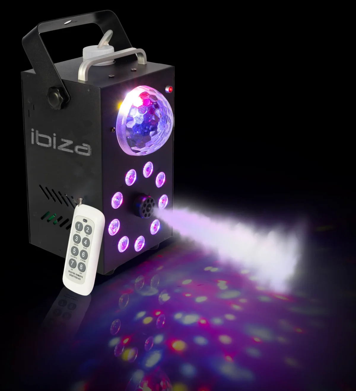 Nebelmaschine mit Lichteffekten IBIZA "FOGGY-ASTRO" 700W, inkl. Fernbedienung – Bild 1