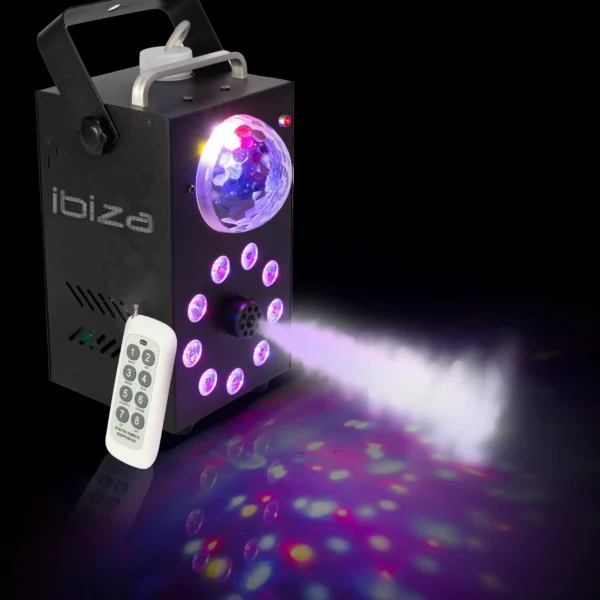 Nebelmaschine mit Lichteffekten IBIZA "FOGGY-ASTRO" 700W, inkl. Fernbedienung