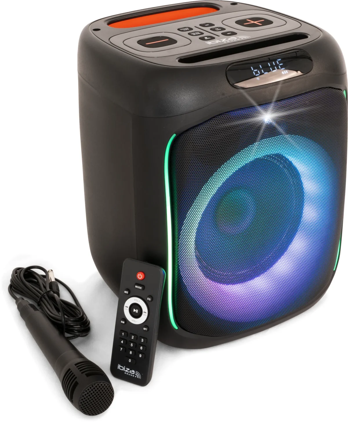 Lautsprecherbox IBIZA "CUBE180" 180W, akkubetrieben, Bluetooth, mit Mikrofon – Bild 1