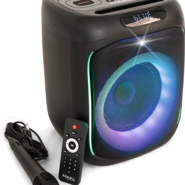 Lautsprecherbox IBIZA "CUBE180" 180W, akkubetrieben, Bluetooth, mit Mikrofon