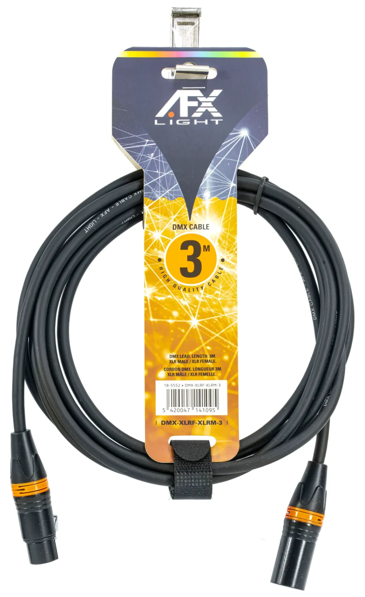 DMX Kabel "DMX-XLRF-XLRM-3" DMX Kabel Stecker/ Buchse, 3m – Bild 2