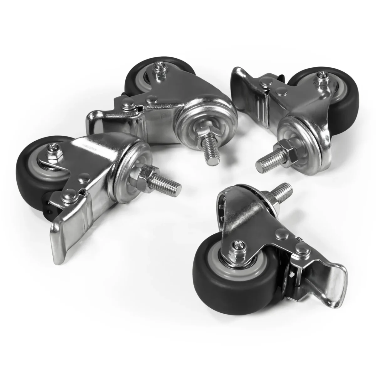 Tischrollen imstande, 4er-Set, silber/schwarz, Tragkraft je 50kg – Bild 1