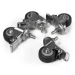 Tischrollen imstande, 4er-Set, silber/schwarz, Tragkraft je 50kg