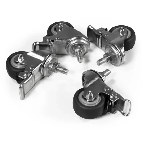 Tischrollen imstande, 4er-Set, silber/schwarz, Tragkraft je 50kg