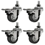 Tischrollen imstande, 4er-Set, silber/schwarz, Tragkraft je 50kg – Bild 2