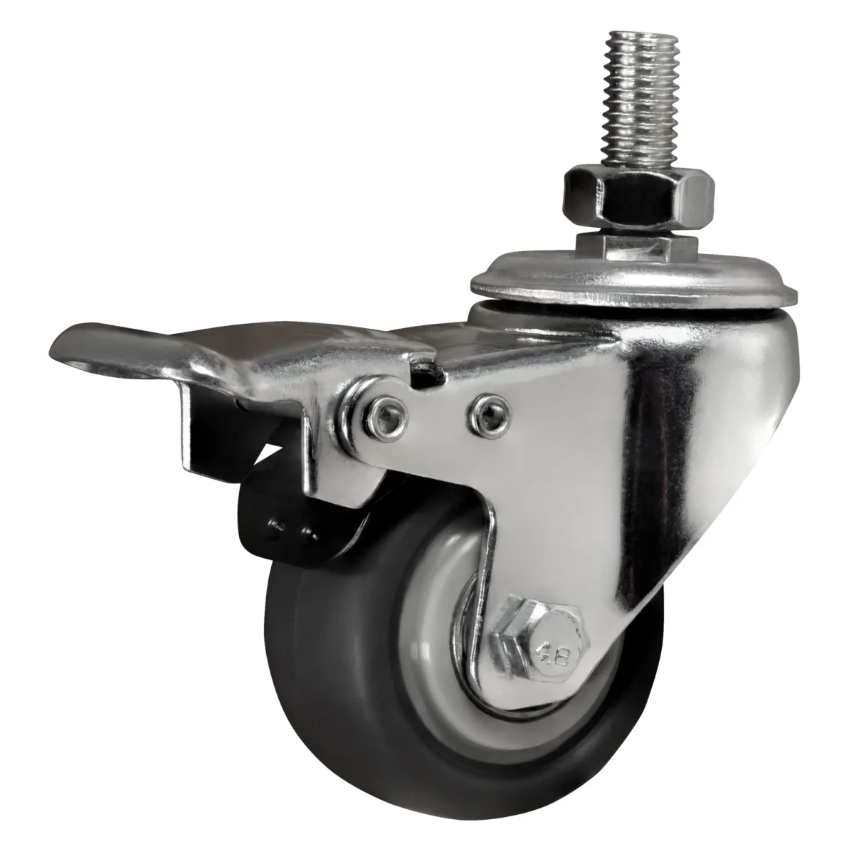 Tischrollen imstande, 4er-Set, silber/schwarz, Tragkraft je 50kg – Bild 3