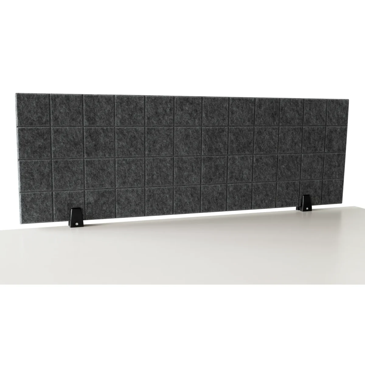 Trennwand-Set imstande, 1x Akustik-Trennwand 120x40cm, 1x Clip, schwarz,2er-Pack – Bild 1