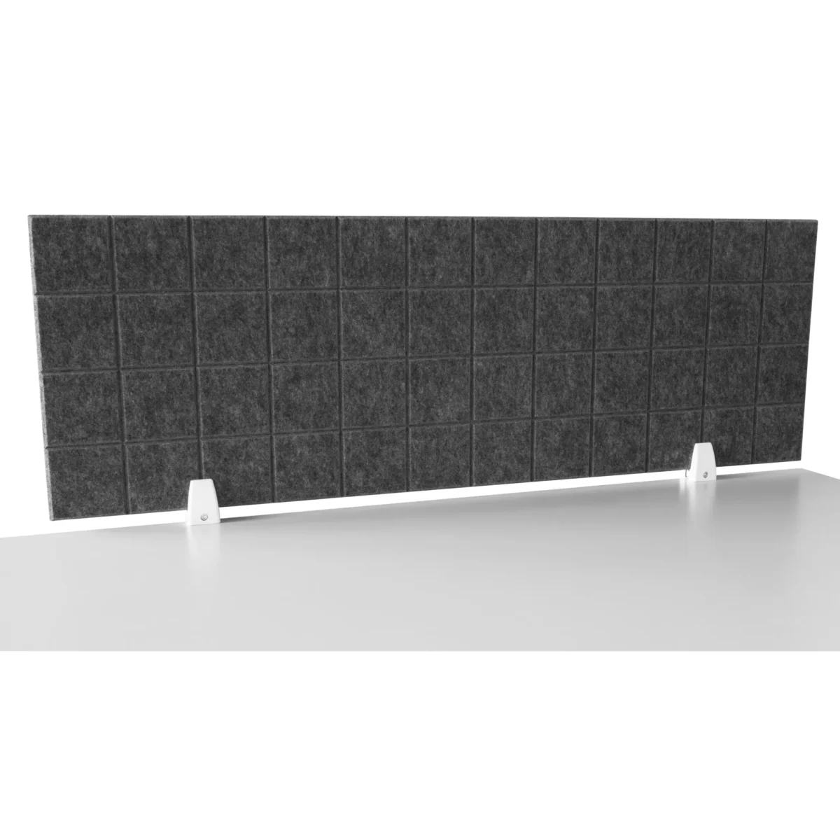 Trennwand-Set imstande, 1x Akustik-Trennwand 120x40cm, 1x. Clip, weiß, 2er-Pack – Bild 1